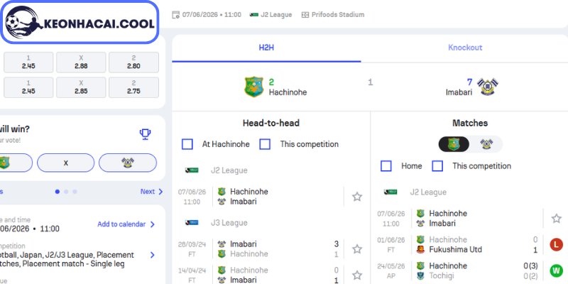 Soi kèo Vanraure Hachinohe FC vs Imabari FC (11h00 07/06, Hạng 2 Nhật Bản) 3 Kèo châu Á trận Vanraure Hachinohe FC vs Imabari FC (11h00 07/06, Hạng 2 Nhật Bản)